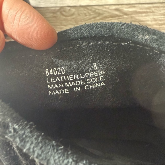 Minnetonka Black Lace-Up Fringe Wedge Booties - Picture 13 of 15